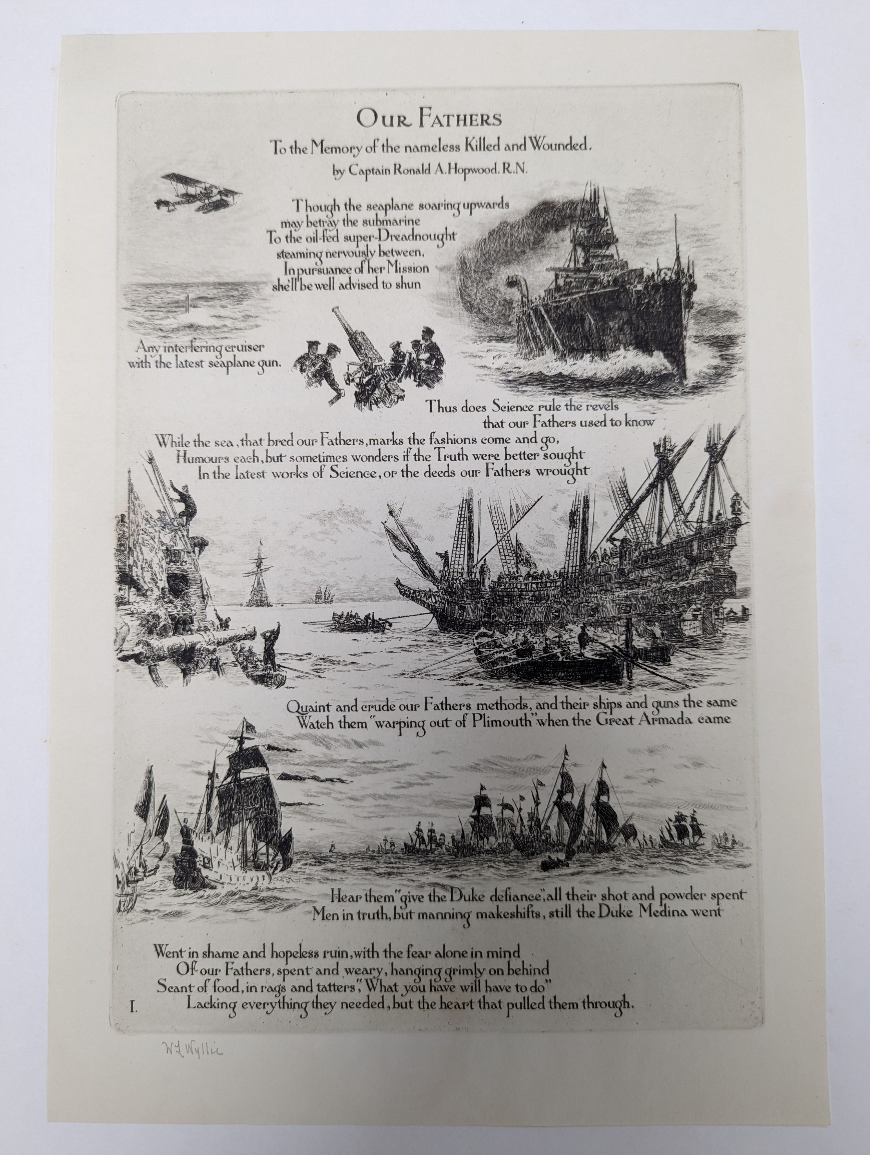 William Lionel Wyllie (1931-1951), set of four etchings, 